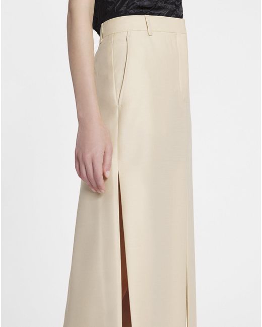Lanvin White High Waist Slit Maxi Skirt