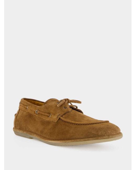 Officine Creative Brown Love 001 Suede Boat Shoes for men