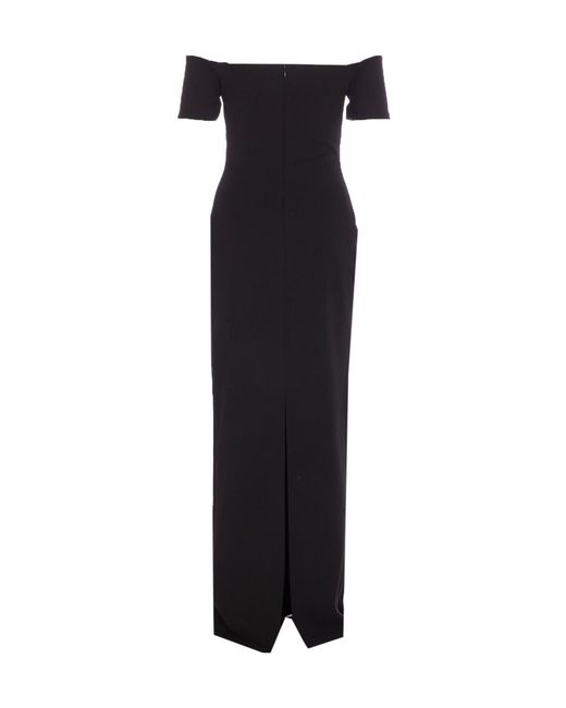 Solace London Black London Nile Off-Shoulder Long Dress