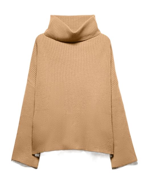 MAX&Co. Natural Pure Cashmere Polo Neck