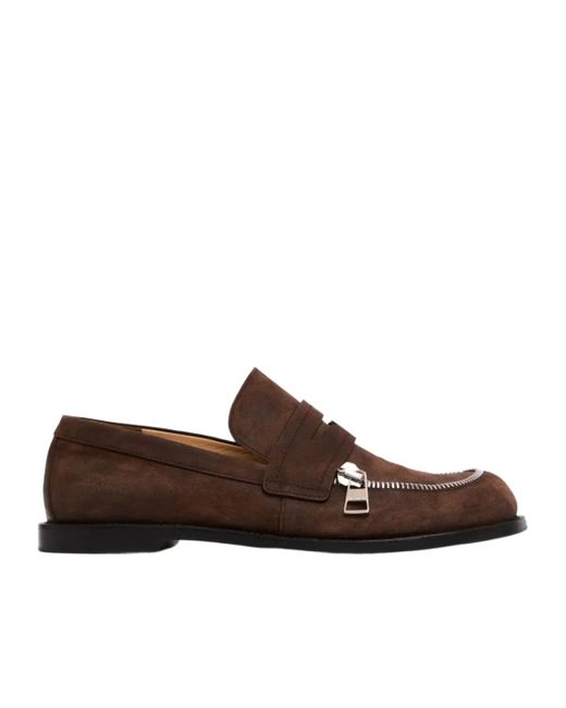 J.W. Anderson Brown Suede Biker Moccasin