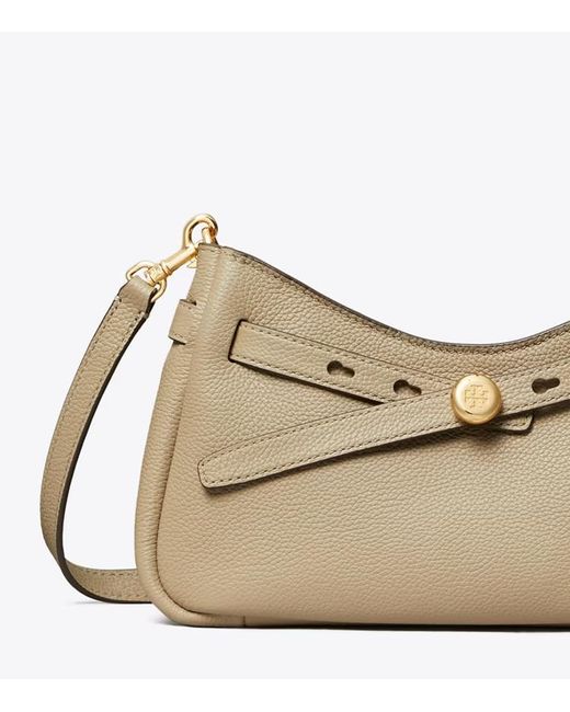Tory Burch Natural Romy Zip Crossbody Bag
