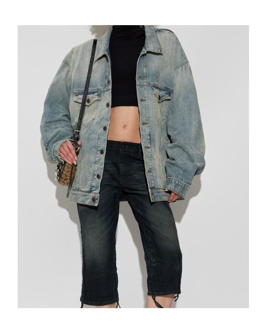 Balenciaga Blue Collared Button-Up Denim Jacket