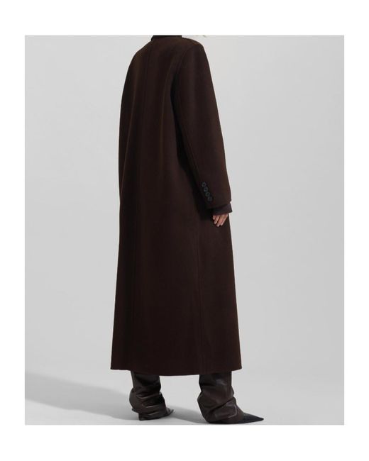 Frankie Shop Brown Gaia Oversized Double-Breasted Coat