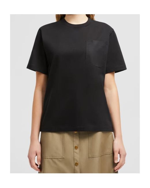 Moncler Black Pocket Detailed Crewneck T-Shirt