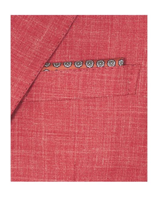 Brioni Red Coral Silk Pocket Square for men