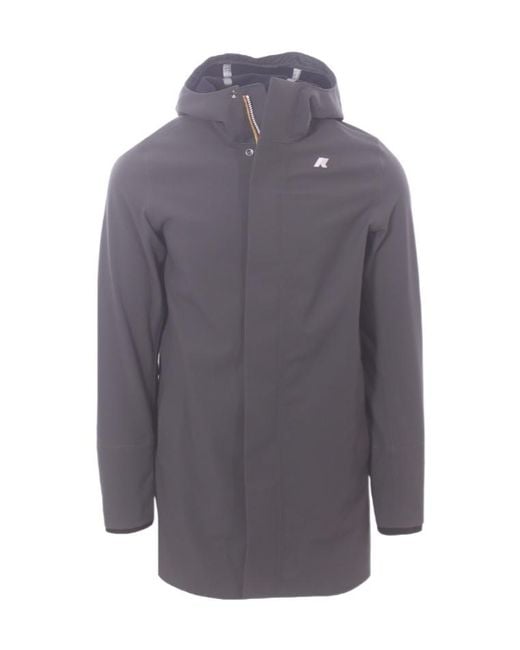 K-Way Gray Hooded Casual Jacket for men