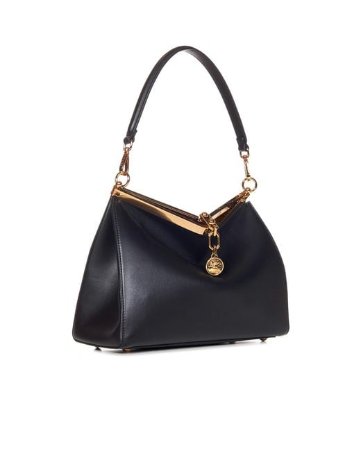 Etro Black Vela Medium Shoulder Bag
