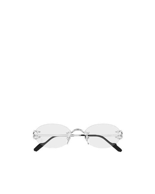 Cartier Multicolor Rimless Oval-Frame Glasses for men