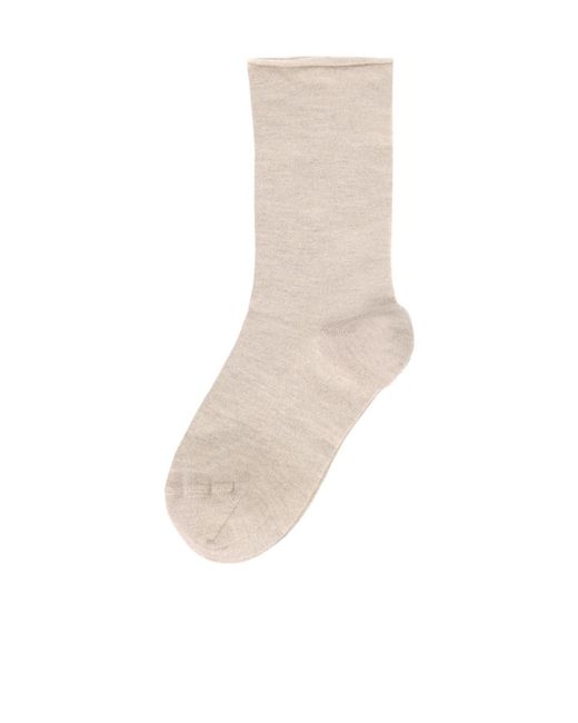 Brunello Cucinelli White Fine-Knit Ankle Socks