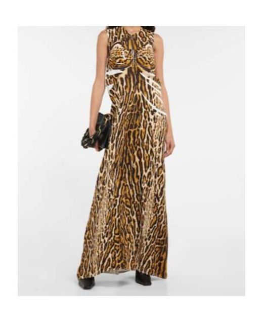 Proenza Schouler Metallic Leopard-Print Crêpe Maxi Dress