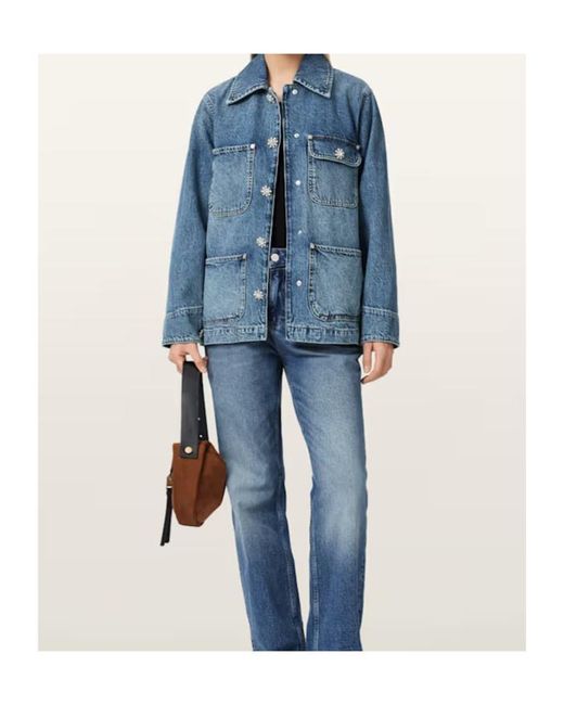 AllSaints Blue Denim Oversized Bex Jacket