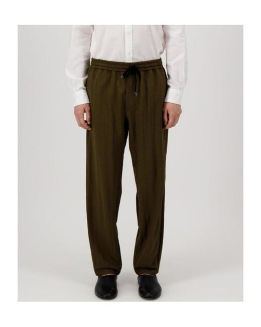 Harris Wharf London Green Comfort Trousers Rayon for men