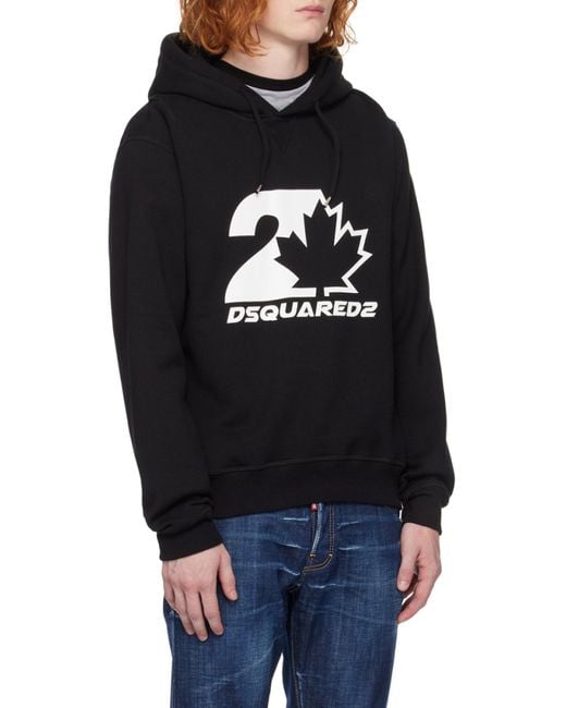 DSquared² Blue Logo-Printed Drawstring Hoodie for men