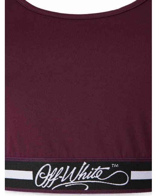 Off-White c/o Virgil Abloh Purple Logo Band Sleeveless Top