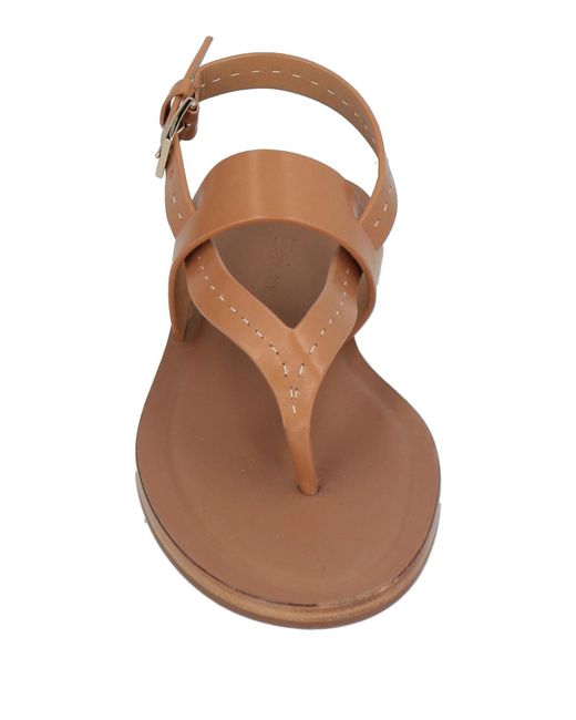 Max Mara Brown Solid-Color Leather Sandals