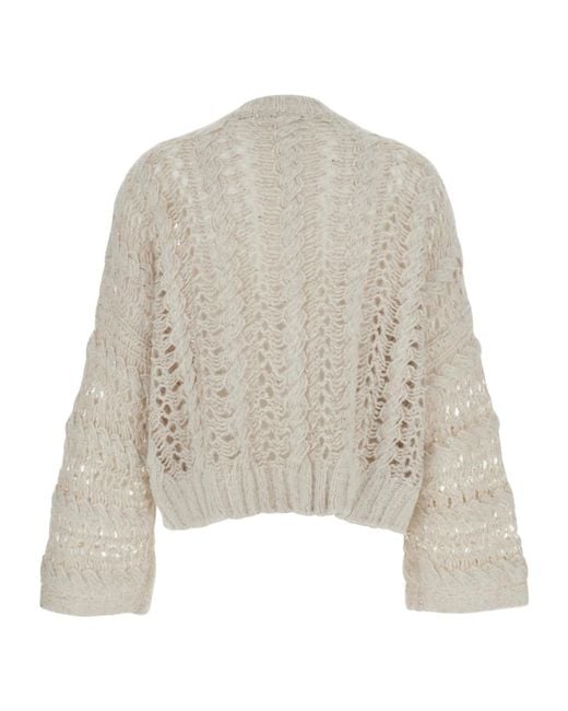 Antonelli Natural Braided Knit Crewneck Sweater