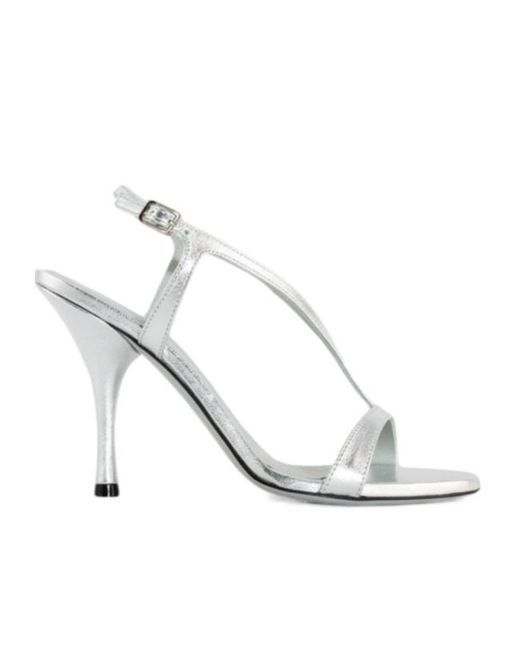 Roberto Festa White Round Toe High Heel Sandals