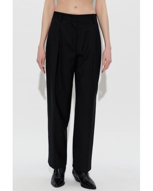 Paul Smith Black Slim-Fit Pleated Trousers