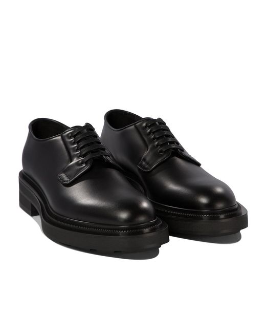 Prada Black Lace-Up Derby Shoes for men