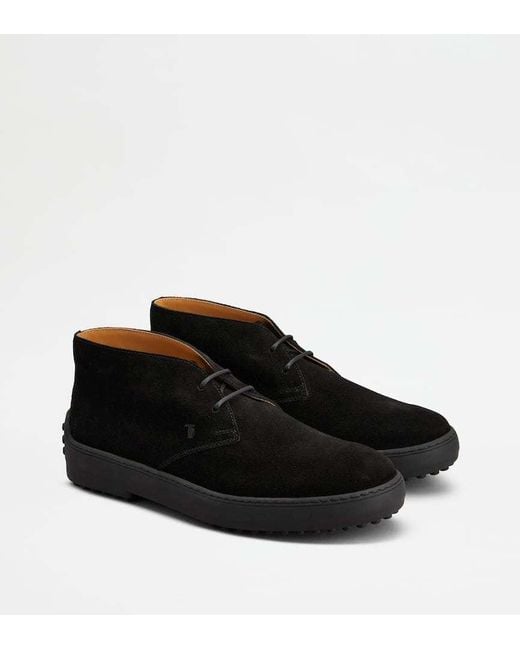 Tod's Black Suede Desert Boots for men
