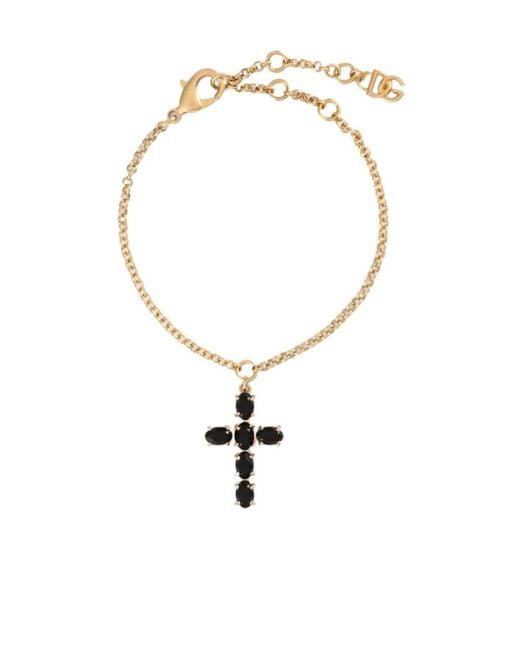 Dolce & Gabbana White Cross Pendant Bracelet