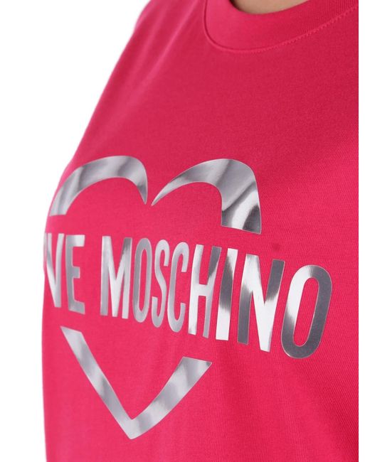 Moschino Pink Logo-Print Short-Sleeve T-Shirt