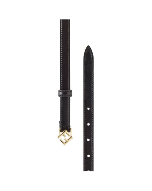 Fendi White Logo Plaque Buckled Belt