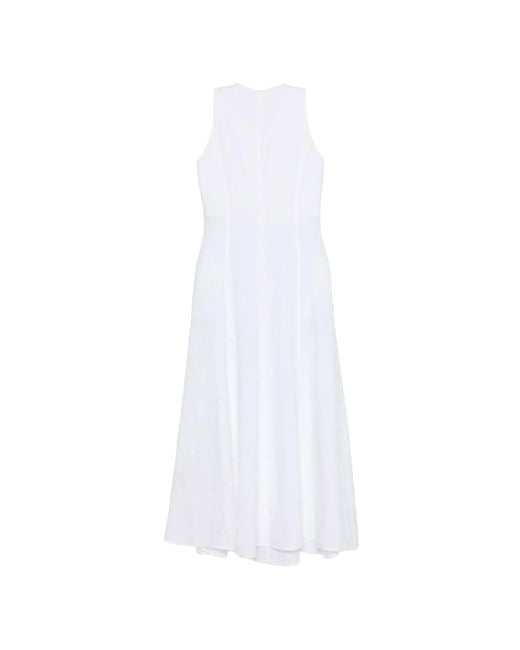 Eleventy White Sleeveless Flared Dress