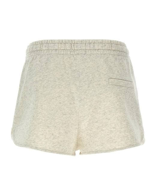 Isabel Marant Natural Mifa Logo-Flocked Mini Shorts