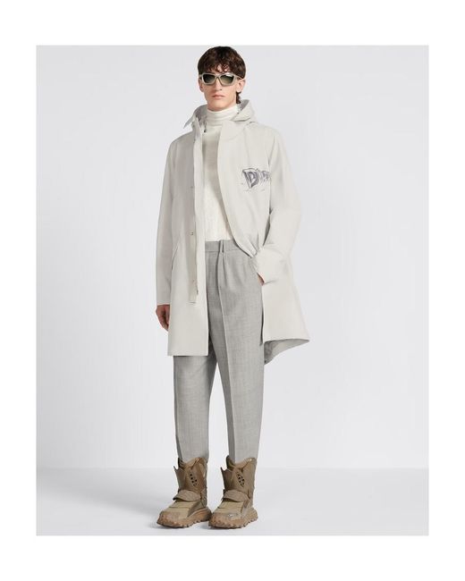 Dior White Hooded Parka for men