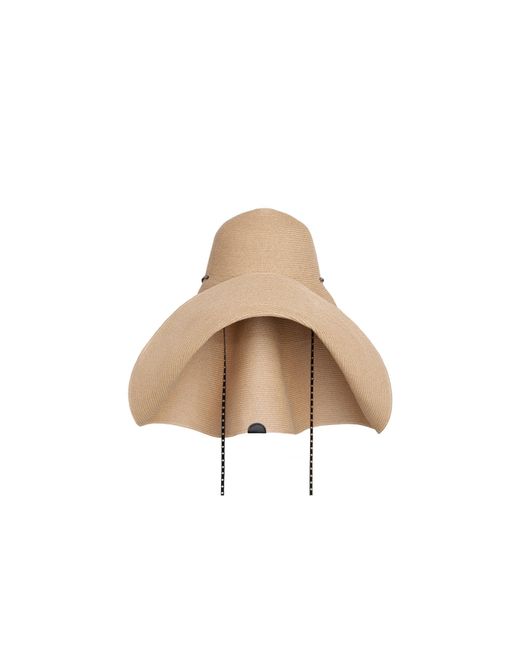 Alaïa Natural Papyrus Woven Wool Hat
