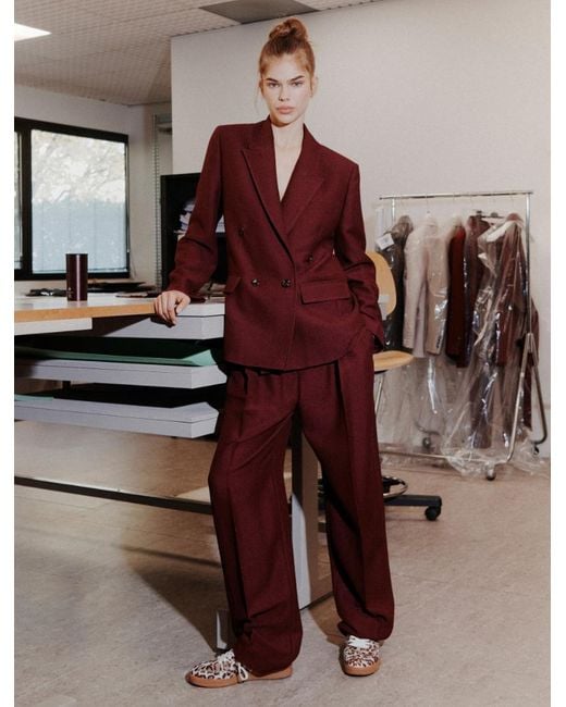Marella Purple Wide-Leg Trousers