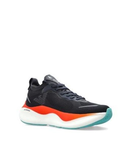 EA7 Blue Logo Printed Lace-Up Sneakers