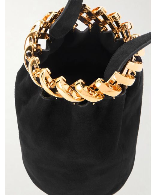 Alaïa Black Suede Bucket Clutch