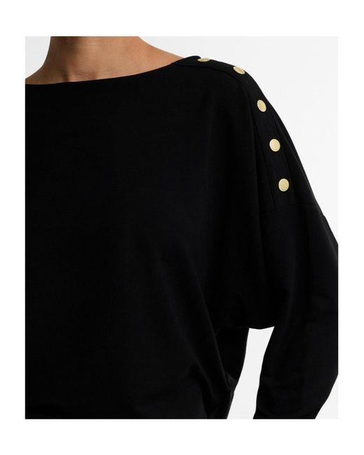 Barbour Black Button-Up Knit Top