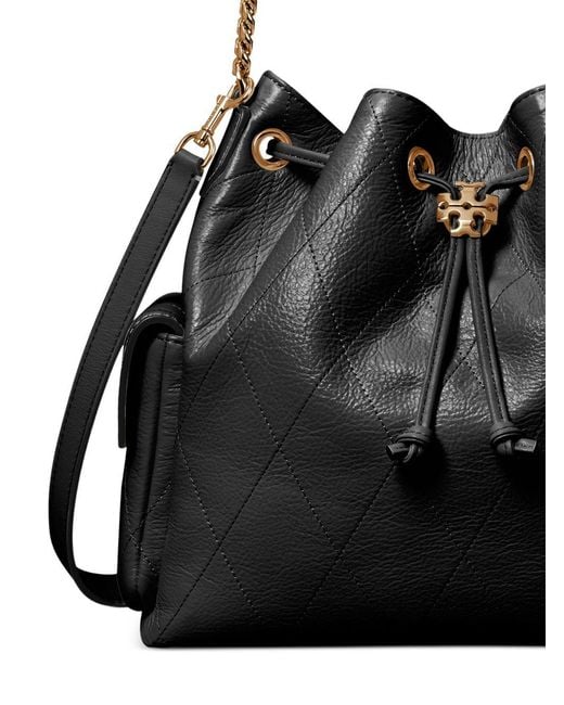 Tory Burch Black Charlie Drawstring Shoulder Bag