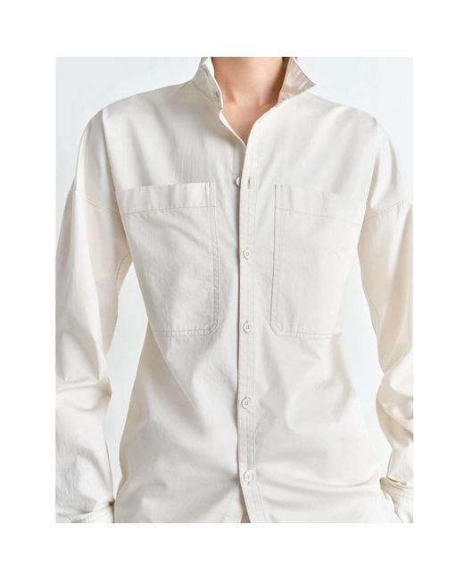 Lemaire White Curved Hem Fitted Shirt