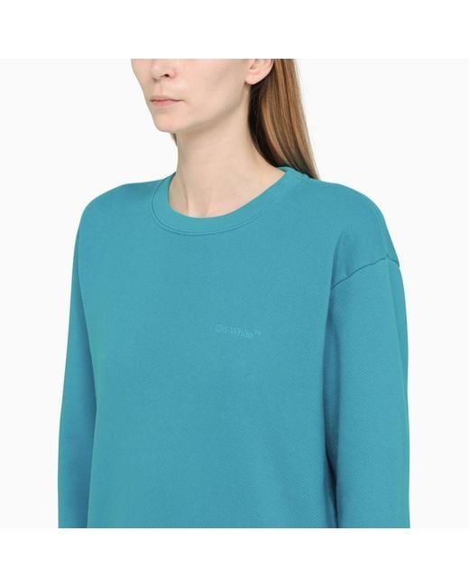Off-White c/o Virgil Abloh Blue Diag-Stripe Print Sweatshirt