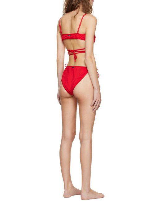 Balenciaga Red Wrap Bikini Set