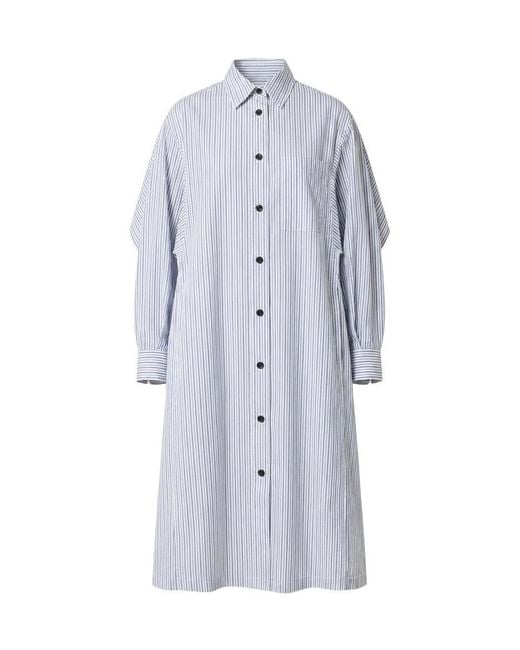 Bottega Veneta White Stripe Dress