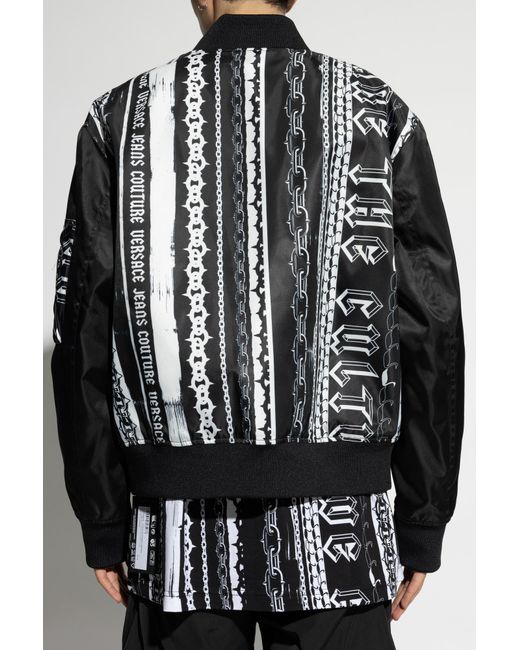 Versace Jeans Black Couture Logo Bomber Jacket for men