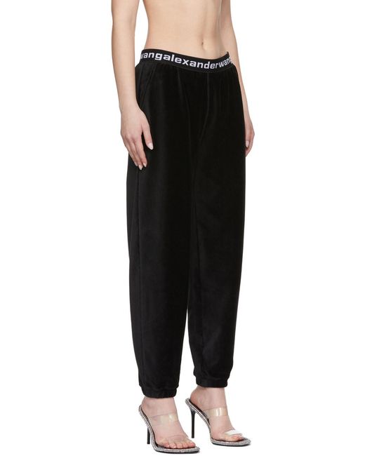 Alexander Wang Black Logo Waistband Sweatpants