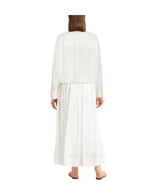 Brunello Cucinelli White Minimal Long-Sleeve Shirt