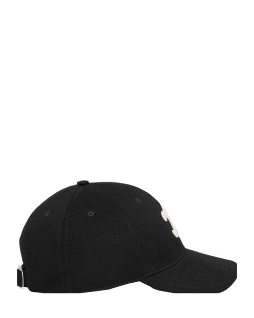 Céline Black Triomphe Baseball Cap for men