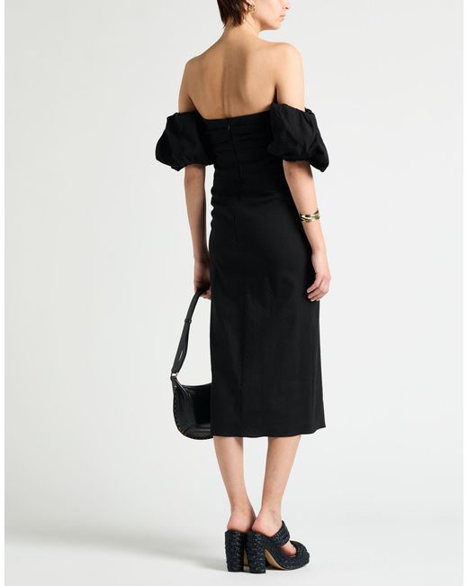 Isabel Marant Black Solid Color Short Sleeve Dress