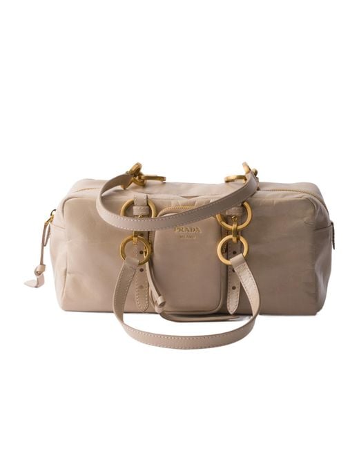 Prada Brown Dangle Medium Leather Top-Handle Bag