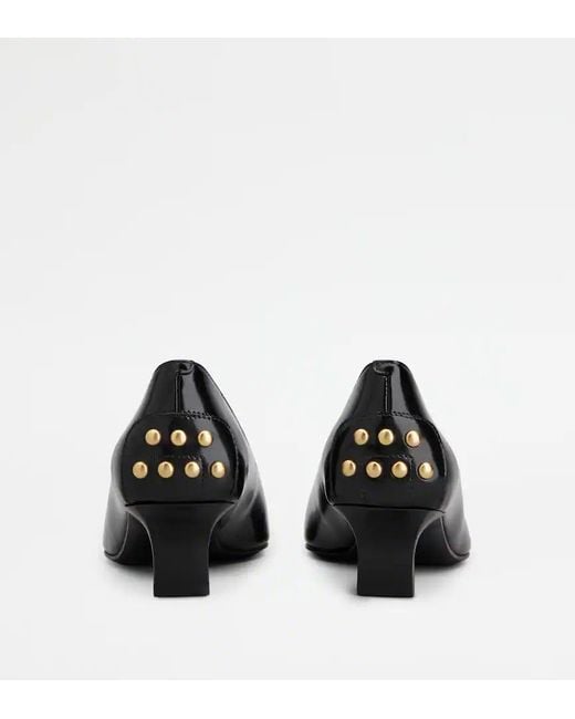 Tod's Black T 40 Kitten Heel Pumps