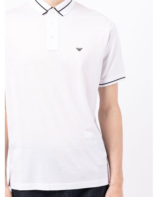 Emporio Armani White Logo Details Polo Shirt for men