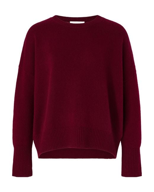 Lisa Yang Red Cashmere Crew-Neck Sweater